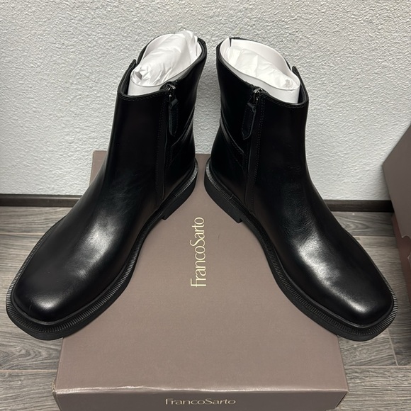 Franco Sarto Axel Ankle Boot In Black Leather - Picture 7 of 8